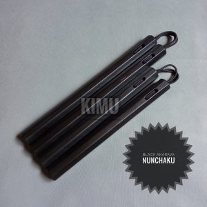 Nunchaku / double stick kayu waru warna hitam ukuran 30cm dan 35cm